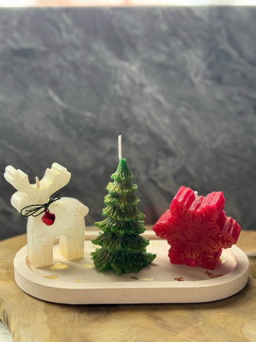 Aberto Design Christmas Candle Set2 Multicolor Aberto Design Christmas Candle Set2 Multicolor